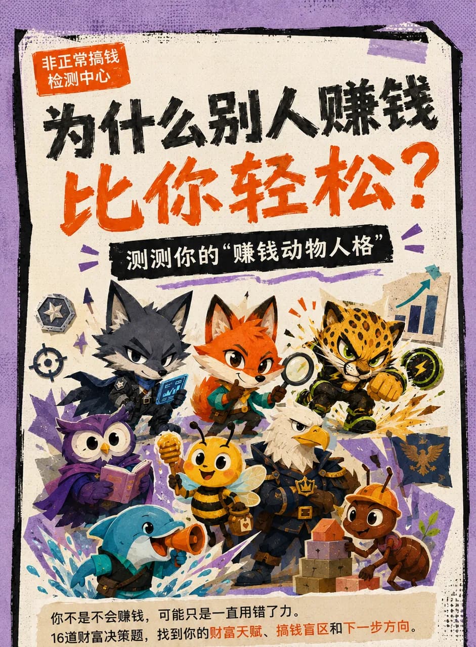 为什么别人赚钱比你轻松？赚钱动物人格测试封面